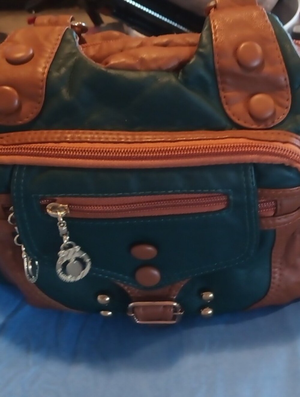 Green and Brown Casual Crossbody Bag